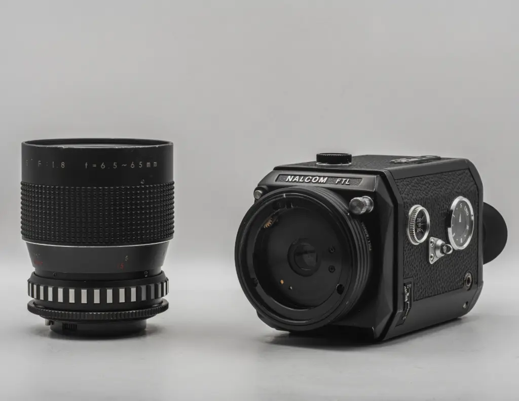 Nalcom FTL 1000 Synchro Zoom V1 + Shinkor 6.5 ~ 65mm 1.8 Zoom Lens & Accessories